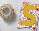 Boho Floral Digital Pennant Banner Canva Template