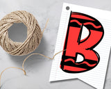 Crayon Printable Pennant Banner Canva Template