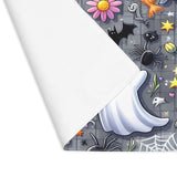 Halloween Ghost Print Table Mat Washable Placemats, Kids Halloween Holiday Place mat, Spooky Decorations for Kitchen Table