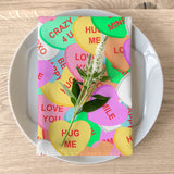 Valentine Conversation Heart Napkins 4 piece set