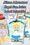 Alice in Wonderland Capri Sun Printable Labels