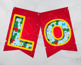 Christmas ABC Printable Pennant Banner with Canva Template
