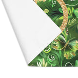 Flower and Butterfly Green and Gold St Patricks Day Monogram Name Personalized Placemat