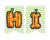 Chevron Pumpkin Canva Template Pennant Banner Printable
