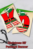 Christmas Elf Pennant Banner Printable Canva Template