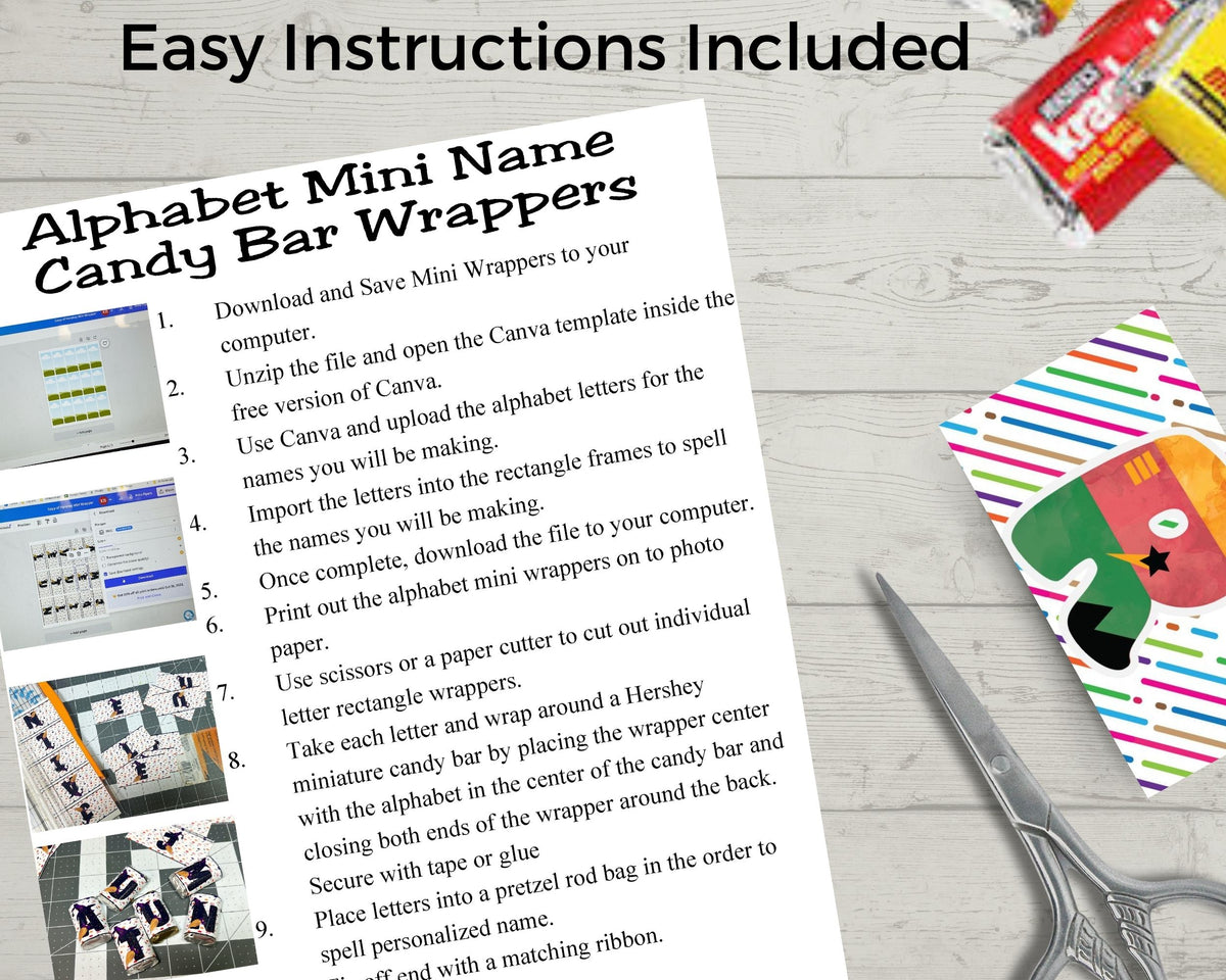 Hero Alphabet Hershey Candy Bar Wrapper Printable