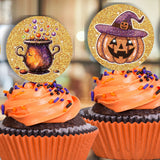 Glitter Halloween Cupcake Topper Printable