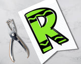 Crayon Printable Pennant Banner Canva Template