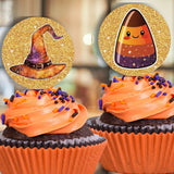 Glitter Halloween Cupcake Topper Printable