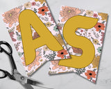 Boho Floral Digital Pennant Banner Canva Template