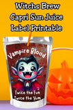 Vampire Blood Capri Sun Label Printable
