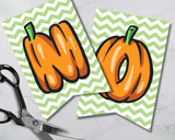 Chevron Pumpkin Canva Template Pennant Banner Printable