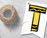 Crayon Printable Pennant Banner Canva Template