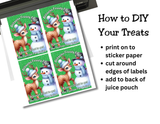 Reindeer Capri Sun Labels – Printable Christmas Drink Pouch Stickers for Kids