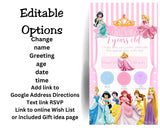 Fairy Tale Princess Mobile Party Invitation Editable Canva Link
