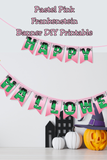 Frankenstein Pastel Halloween Pennant Banner Printable