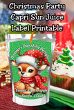 Reindeer Capri Sun Labels – Printable Christmas Drink Pouch Stickers for Kids