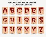 Bloody Wall Halloween Party Pennant Banner Printable