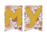 Boho Floral Digital Pennant Banner Canva Template