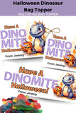 Dinomite Halloween Bag Topper Canva Template Printable