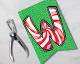 Candy Cane Pennant Banner Printable Canva Template Download