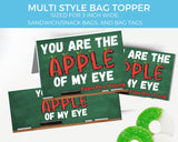You are the Apple of my Eye Back to School First Day Bag Topper Canva Template Printable Gift from Teacher