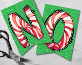 Candy Cane Pennant Banner Printable Canva Template Download