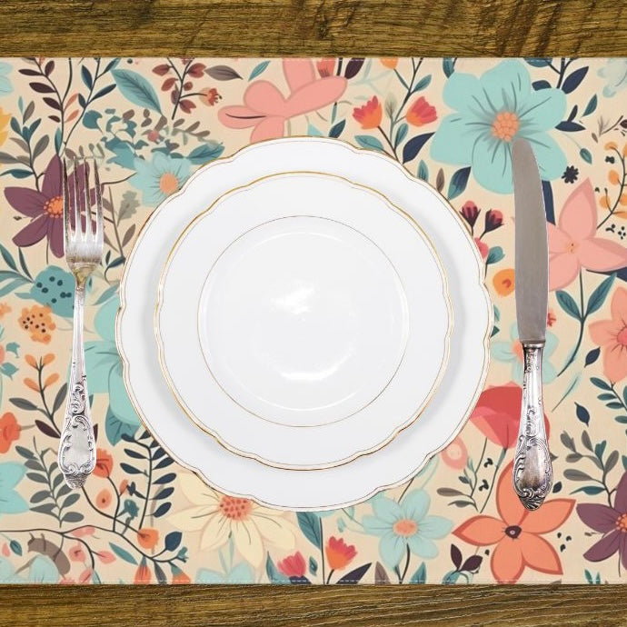Boho Flowers Placemat, 1pc