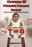 Christmas Elf Pennant Banner Printable Canva Template