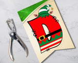 Christmas Elf Pennant Banner Printable Canva Template