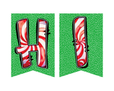 Candy Cane Pennant Banner Printable Canva Template Download