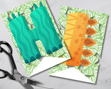 Dinosaur Printable Pennant Banner Canva Template