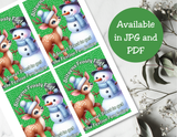 Reindeer Capri Sun Labels – Printable Christmas Drink Pouch Stickers for Kids
