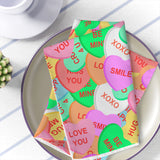 Valentine Conversation Heart Napkins 4 piece set