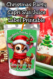 Reindeer Capri Sun Labels – Printable Christmas Drink Pouch Stickers for Kids