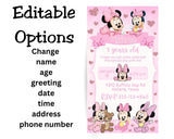 Baby Minnie Mobile Party Invitation Editable Canva Link