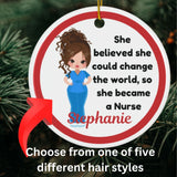 Change the World Personalized Nurse Christmas Ornament