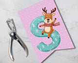 Pink Reindeer Pennant Banner Printable And Canva Template