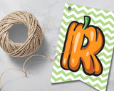 Chevron Pumpkin Canva Template Pennant Banner Printable
