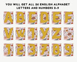 Boho Floral Digital Pennant Banner Canva Template