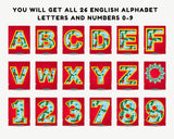 Christmas ABC Printable Pennant Banner with Canva Template