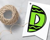 Crayon Printable Pennant Banner Canva Template