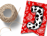 Cow Red Bandana Pennant Banner Printable