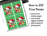 Reindeer Capri Sun Labels – Printable Christmas Drink Pouch Stickers for Kids