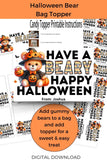 Beary Happy Halloween Canva Template Bag Topper Printable
