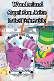 Alice in Wonderland Capri Sun Printable Labels