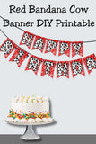 Cow Red Bandana Pennant Banner Printable