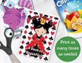 Alice in Wonderland Capri Sun Printable Labels