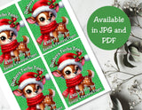 Reindeer Capri Sun Labels – Printable Christmas Drink Pouch Stickers for Kids