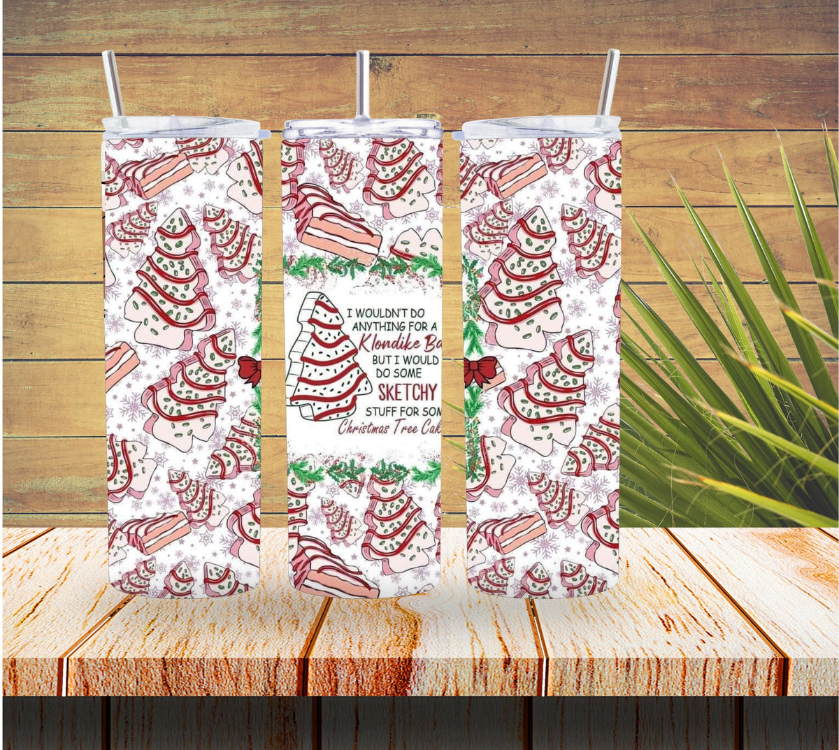 Sketchy Christmas Tree Cake 20 ounce Stainless Steel Tumbler *525